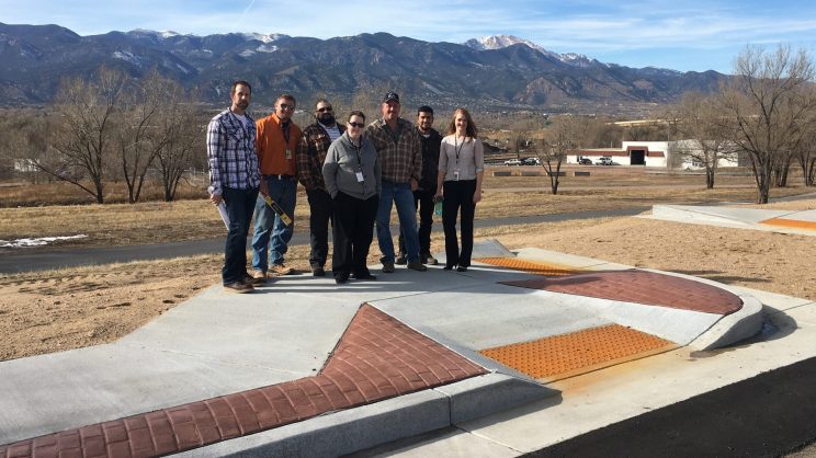 Martie Lafferty, Director of the Accessibility Project, pictured here with the colleagues at the Colorado Springs Curb Ramp Training Center
