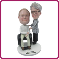 Icon of Amy Robertson and Tim Fox as bobblehead dolls, outlined in maroon. 